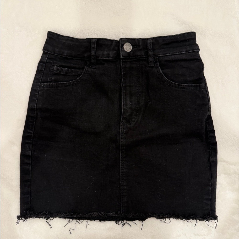 Black Denim Skirt